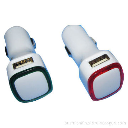 Custom Logo LED Light Dual USB Car Charger 5V 2A for Tablet PC, iPad, iPad Mini